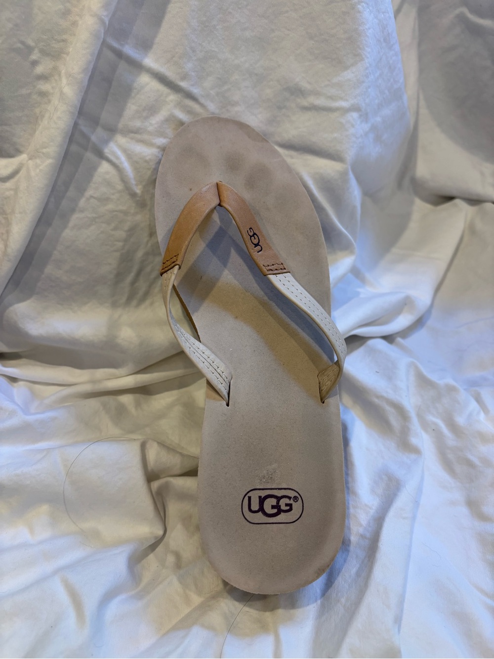 UGG Ruby Leather Wedge Flip-Flop Sandals Size 7 - Picture 3 of 5